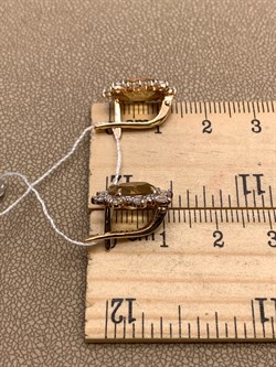 *Серьги Цитрин цв Красное арт. 2323980-191 (вес 4,52 г) - фото 318420