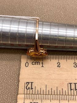 *Кольцо р.18 Цитрин цв Красное арт. 1331126-926 (вес 2,35 г) - фото 318422