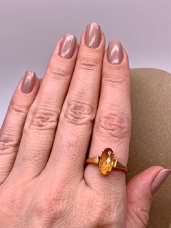 *Кольцо р.18 Цитрин цв Красное арт. 1331126-926 (вес 2,35 г) - фото 318429