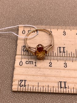 *Кольцо р.18 Цитрин цв Красное арт. 1331126-926 (вес 2,35 г) - фото 318431