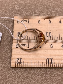 *Кольцо р.18 Цитрин цв Красное арт. 1331126-926 (вес 2,35 г) - фото 318432