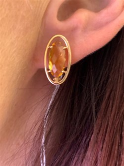 *Серьги Цитрин цв Красное арт. 2330783-741 (вес 3,98 г) - фото 318438