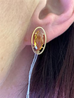 *Серьги Цитрин цв Красное арт. 2330783-741 (вес 3,98 г) - фото 318439