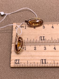 *Серьги Цитрин цв Красное арт. 2330783-741 (вес 3,98 г) - фото 318441