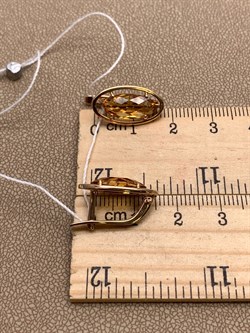 *Серьги Цитрин цв Красное арт. 2330783-741 (вес 3,98 г) - фото 318442