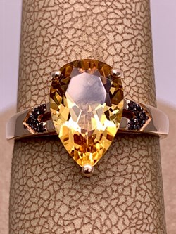 *Кольцо р.17,5 Цитрин цв Красное арт. 1331704-120 (вес 2,78 г) - фото 318468