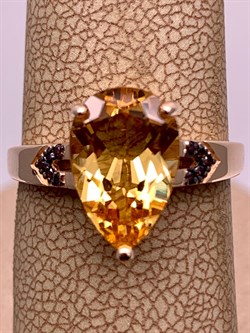 *Кольцо р.17,5 Цитрин цв Красное арт. 1331704-120 (вес 2,78 г) - фото 318469