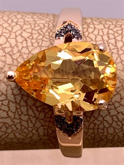 *Кольцо р.17,5 Цитрин цв Красное арт. 1331704-120 (вес 2,78 г) - фото 318471