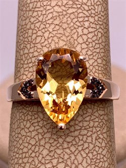 *Кольцо р.17,5 Цитрин цв Красное арт. 1331704-120 (вес 2,78 г) - фото 318474