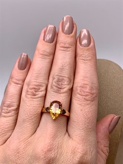 *Кольцо р.17,5 Цитрин цв Красное арт. 1331704-120 (вес 2,78 г) - фото 318475