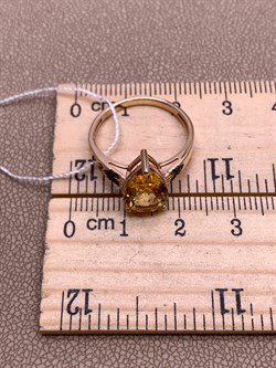 *Кольцо р.17,5 Цитрин цв Красное арт. 1331704-120 (вес 2,78 г) - фото 318477