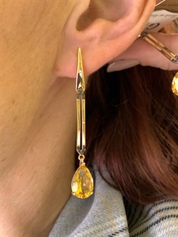 *Серьги Цитрин цв Красное арт. 2331704-127 (вес 5,24 г) - фото 318486