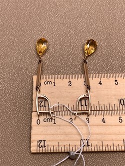 *Серьги Цитрин цв Красное арт. 2331704-127 (вес 5,24 г) - фото 318488