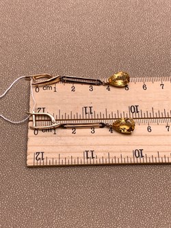 *Серьги Цитрин цв Красное арт. 2331704-127 (вес 5,24 г) - фото 318490