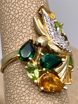 *Кольцо р.16,5 Колибри цв Лимонное арт. 01-2-290-22-190 (вес 4,35 г) - фото 318521 *Кольцо р.16,5 Колибри цв Лимонное арт. 01-2-290-22-190 (вес 4,35 г) - фото 318521