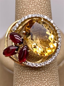 *Кольцо р.18,5 Родолит Цитрин арт. 01-1-206-2201-021-927 (вес 6,33 г) - фото 318545 *Кольцо р.18,5 Родолит Цитрин арт. 01-1-206-2201-021-927 (вес 6,33 г) - фото 318545