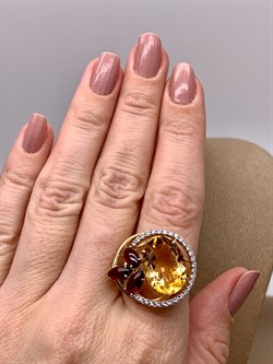 *Кольцо р.18,5 Родолит Цитрин арт. 01-1-206-2201-021-927 (вес 6,33 г) - фото 318546 *Кольцо р.18,5 Родолит Цитрин арт. 01-1-206-2201-021-927 (вес 6,33 г) - фото 318546