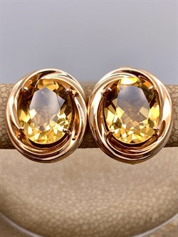*Серьги Цитрин цв Красное арт. 2330230-702 (вес 4,61 г) - фото 318591