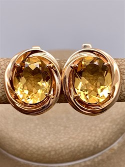 *Серьги Цитрин цв Красное арт. 2330230-702 (вес 4,61 г) - фото 318592