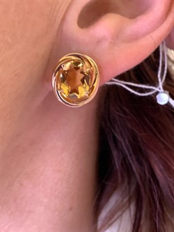 *Серьги Цитрин цв Красное арт. 2330230-702 (вес 4,61 г) - фото 318593