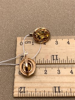 *Серьги Цитрин цв Красное арт. 2330230-702 (вес 4,61 г) - фото 318595