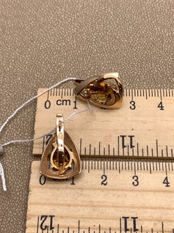 *Серьги Цитрин цв Красное арт. 2310706-737 (вес 3,95 г) - фото 318615