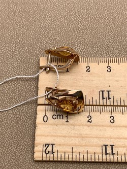 *Серьги Цитрин цв Красное арт. 2310706-737 (вес 3,95 г) - фото 318616