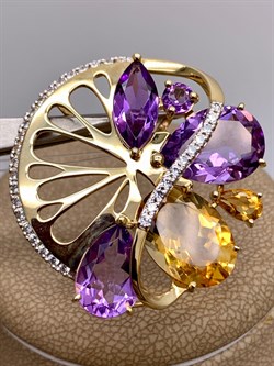 *Подвеска Аметист Цитрин цв Лимонное арт. 03-1-325-2101-021-346 (вес 8,89 г) - фото 318662 *Подвеска Аметист Цитрин цв Лимонное арт. 03-1-325-2101-021-346 (вес 8,89 г) - фото 318662