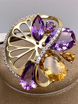 *Подвеска Аметист Цитрин цв Лимонное арт. 03-1-325-2101-021-346 (вес 8,89 г) - фото 318663 *Подвеска Аметист Цитрин цв Лимонное арт. 03-1-325-2101-021-346 (вес 8,89 г) - фото 318663