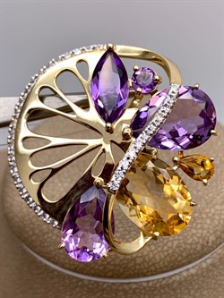 *Подвеска Аметист Цитрин цв Лимонное арт. 03-1-325-2101-021-346 (вес 8,89 г) - фото 318664 *Подвеска Аметист Цитрин цв Лимонное арт. 03-1-325-2101-021-346 (вес 8,89 г) - фото 318664