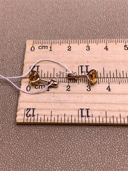 *Пусеты Цитрин цв Красное арт. 231 24-033-129 (вес 1,55 г) - фото 318752