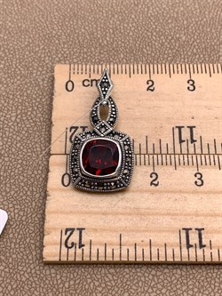 *Подвеска Марказит Гранат Пироп арт. HP776-705 вес 4,15 г - фото 318796