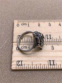 *Кольцо р.17 Черепашка Марказит Гранат Пироп арт. HR1409-915 вес 5,17 г - фото 318852