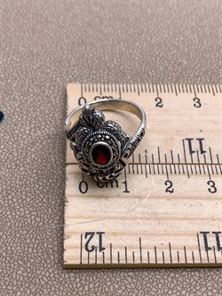 *Кольцо р.16,5 Черепашка Марказит Гранат Пироп арт. HR1409-908 вес 5,28 г - фото 318864