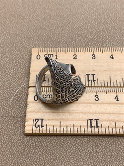 *Кольцо р.19  Крыло Бабочки Марказит Гранат Сердце арт. HR676-513 вес 8,99 г - фото 318916