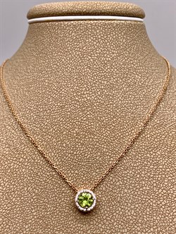 *Колье р.43-48 Хризолит цв Красное арт. 06-1-056-08-602 (вес 2,51 г) - фото 319031