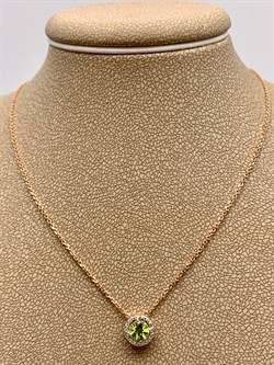 *Колье р.43-48 Хризолит цв Красное арт. 06-1-056-08-602 (вес 2,51 г) - фото 319033