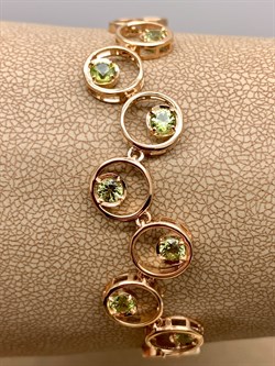 *Браслет р.18,5 Хризолит цв Красное арт. 08-1-062-0800-010-595 (вес 5,77 г) - фото 319106