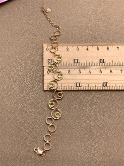 *Браслет р.18,5 Хризолит цв Красное арт. 08-1-062-0800-010-595 (вес 5,77 г) - фото 319110