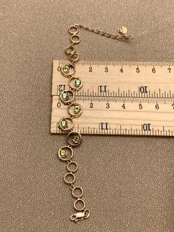 *Браслет р.18,5 Хризолит цв Красное арт. 08-1-062-0800-010-595 (вес 5,77 г) - фото 319111