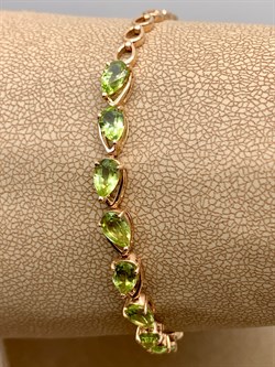 *Браслет р.17,5 Хризолит цв Красное арт. 08-1-041-0800-010-824 (вес 5,41 г) - фото 319155