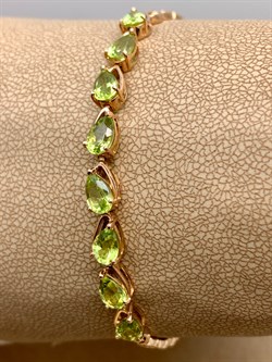 *Браслет р.17,5 Хризолит цв Красное арт. 08-1-041-0800-010-824 (вес 5,41 г) - фото 319158