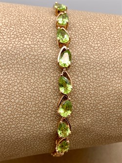 *Браслет р.17,5 Хризолит цв Красное арт. 08-1-041-0800-010-824 (вес 5,41 г) - фото 319160