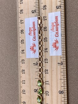 *Браслет р.17,5 Хризолит цв Красное арт. 08-1-041-0800-010-824 (вес 5,41 г) - фото 319164