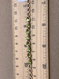 *Браслет р.17,5 Хризолит цв Красное арт. 08-1-041-0800-010-824 (вес 5,41 г) - фото 319165