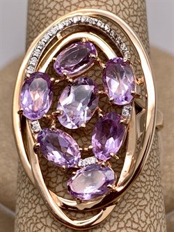 *Кольцо р.19,5 Аметист цв Красное арт. 01-2-741-0201-011-540 (вес 5,12 г) - фото 319445