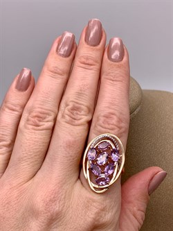 *Кольцо р.19,5 Аметист цв Красное арт. 01-2-741-0201-011-540 (вес 5,12 г) - фото 319448