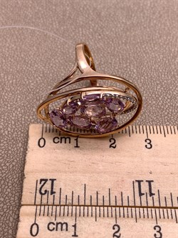 *Кольцо р.19,5 Аметист цв Красное арт. 01-2-741-0201-011-540 (вес 5,12 г) - фото 319450