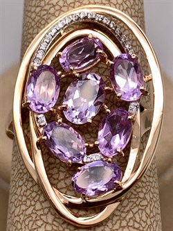 *Кольцо р.19,5 Аметист цв Красное арт. 01-2-741-0201-011-540 (вес 5,12 г) - фото 319460