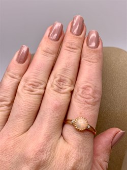 *Кольцо р.19,5 Опал Эфиопия цв Красное арт. 14080-137-124 вес 1,79 г - фото 319596